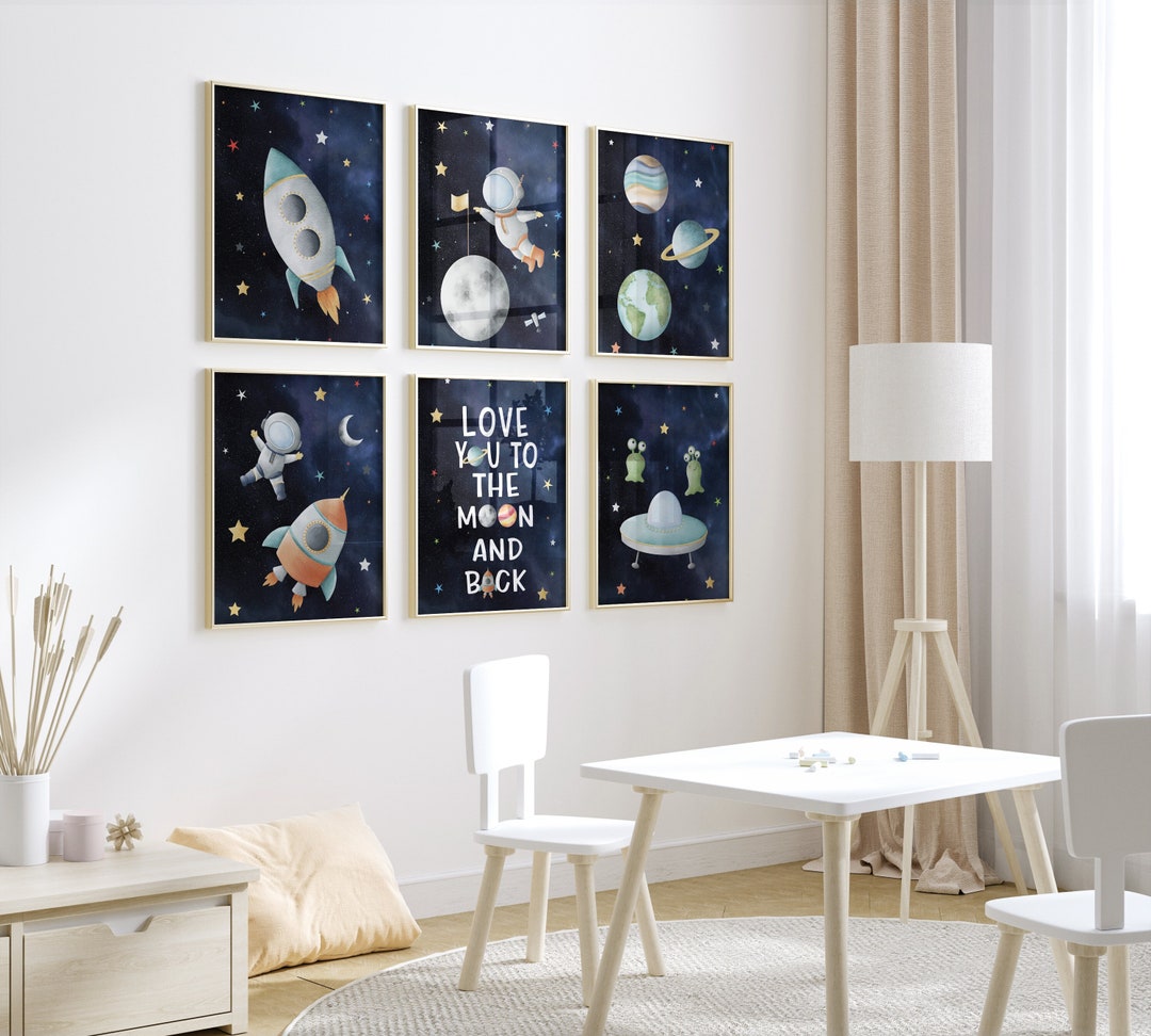 Space Nursery Prints, Nursery Decor Space Boy, Boys Room Decor, Nursery ...