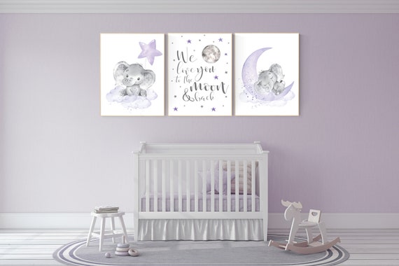 Nursery decor girl purple lilac nursery 