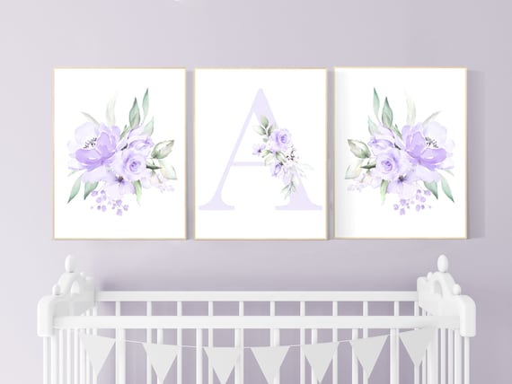 Nursery decor girl flower, Nursery decor girl purple, nursery decor girl flower, lavender, lilac nursery, nursery decor girl name, boho