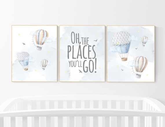 Nursery decor gender neutral, hot air balloon, neutral nursery, baby room decor, nursery prints, hot air balloon nursery, unisex nursery