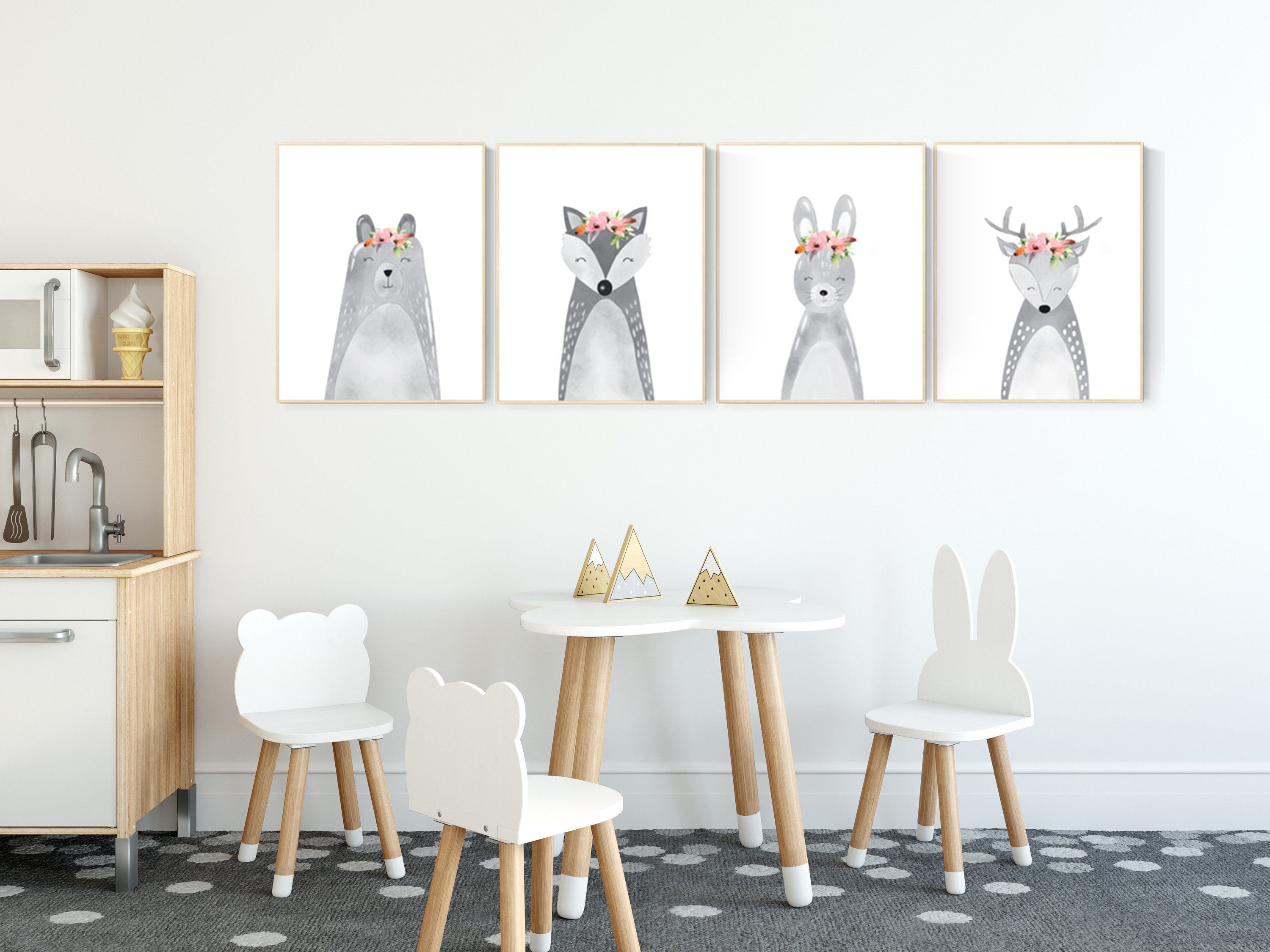 Nursery decor animals, woodland animals, Nursery decor girls, Nursery