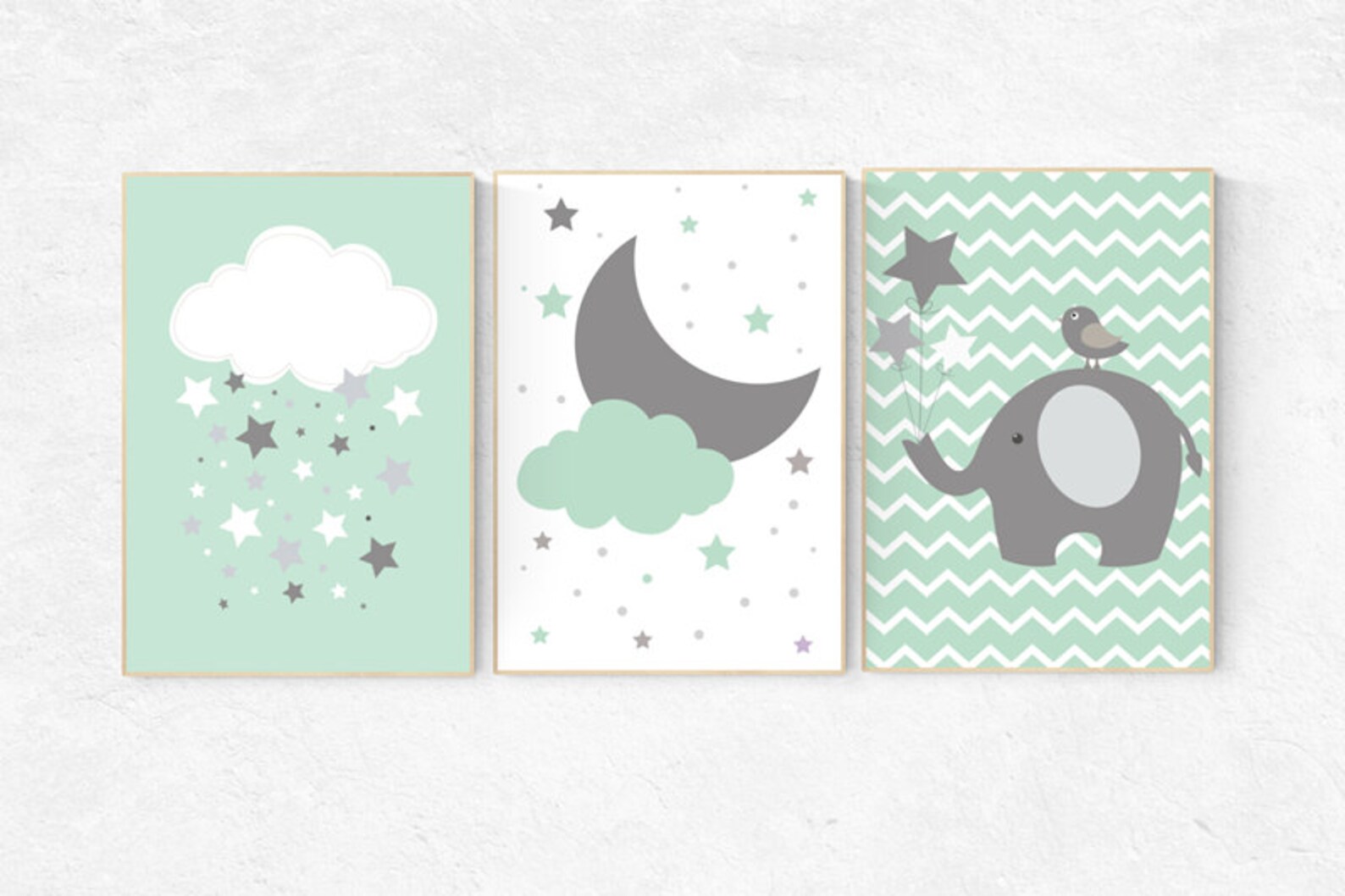Mint Nursery Decor Elephant Nursery Art Mint Green Nursery - Etsy