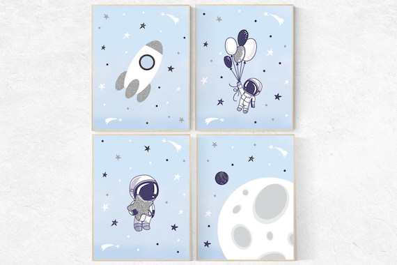 Nursery decor boy space, Space nursery decor, space nursery wall art, Nursery wall art space, astronaut print kids, space theme nursery