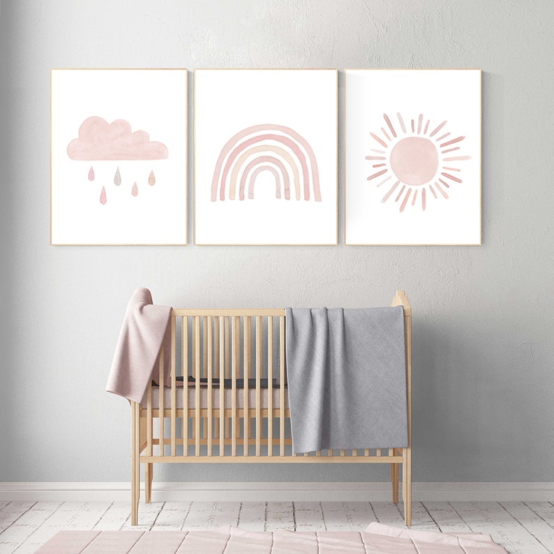 Nursery prints rainbow Nursery decor girl nursery wall art Etsy