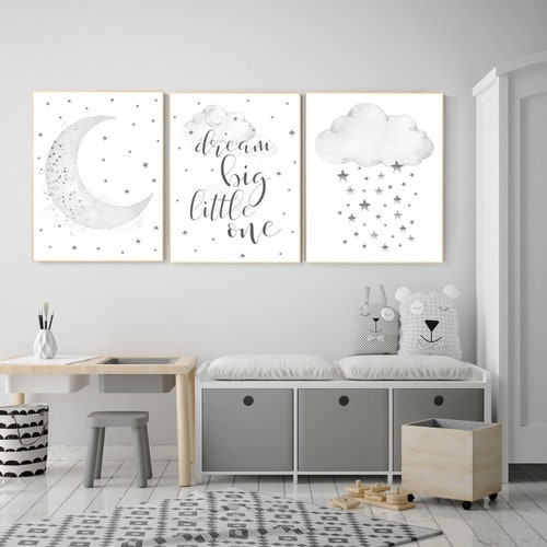 Nursery Wall Art Black and White Gray Nursery Nursery Decor Etsy