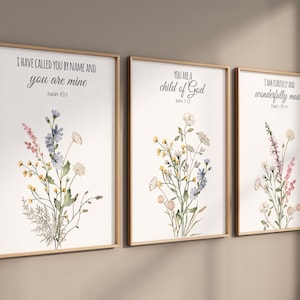 Boho Nursery wall art, Wildflower Nursery Decor, Floral Nursery, Girl Nursery Decor, vintage flower nursery, bible verse, christian wall art