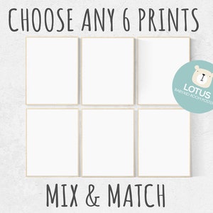 Choose Any 6 prints, Mix and match! Custom nursery decor, Custom nursery art, set of 6 prints, nursery decor girl, nursery decor boy, prints