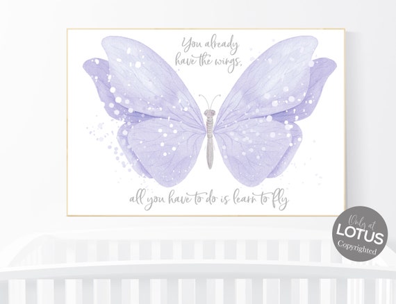 Nursery decor girl lavender, butterfly, nursery decor girl name, lilac, Butterfly Nursery Art, Girl Nursery Art, purple, girl nursery