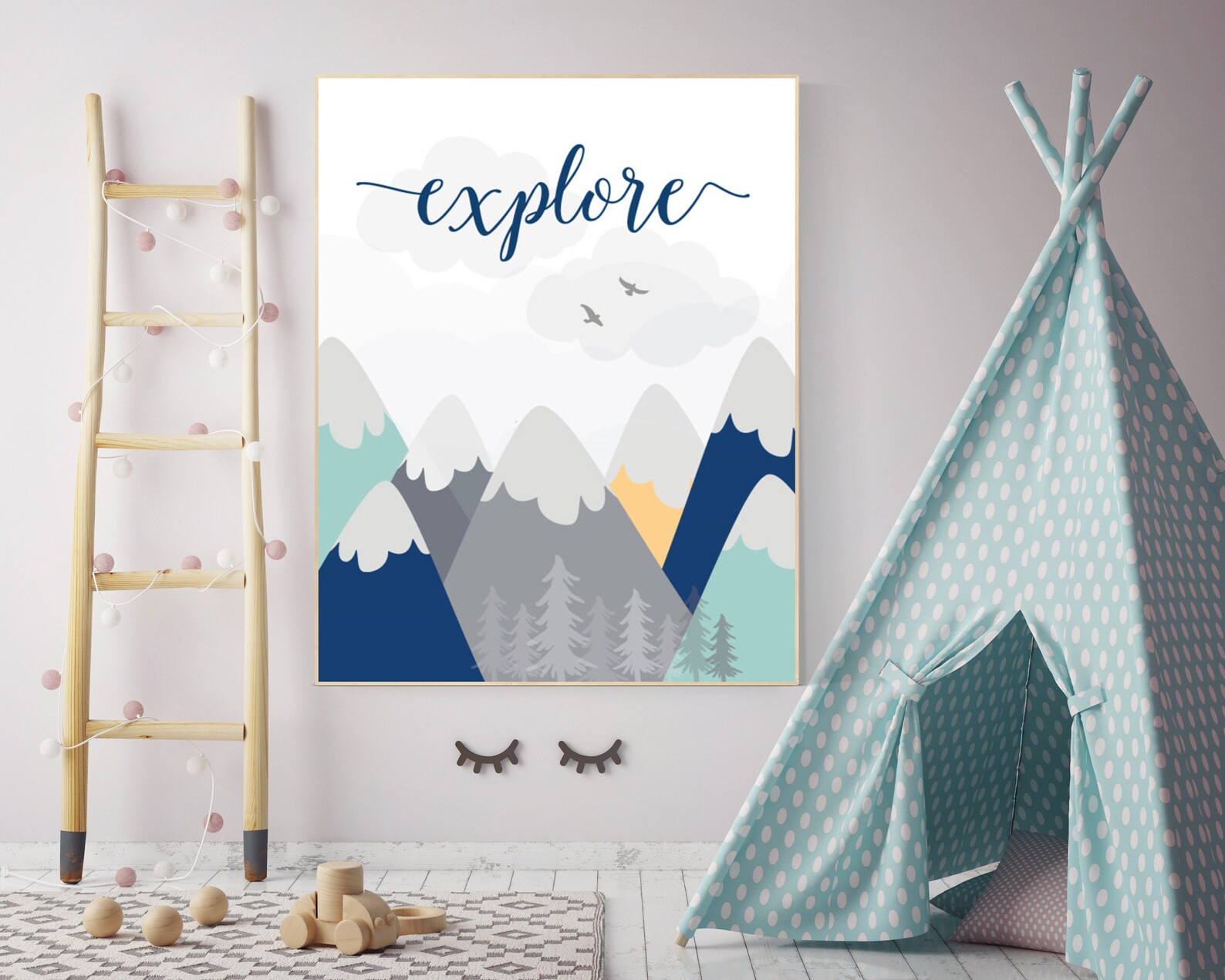 Nursery Decor Mountain Explore Mountain Nursery Wall Art Etsy