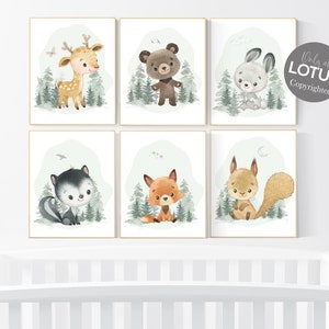 Woodland nursery decor, animals prints, woodland themed nursery, nursery art woodland, nursery prints gender neutral, woodland nursery ideas