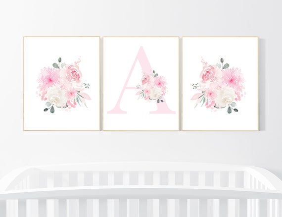 Nursery decor girl pink, nursery decor flower, nursery decor girl floral, flower nursery, girl nursery wall art, pink nursery, boho nursery