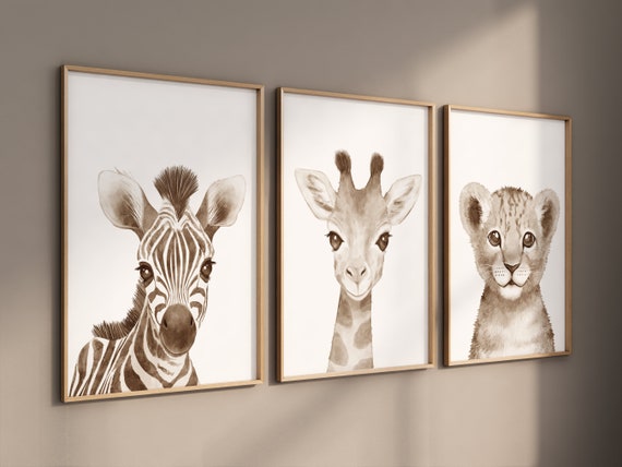 Safari Nursery Decor, Safari Nursery Prints, Safari Nursery Wall Art, safari animals, safari Baby Animal Prints for Nursery, gender neutral