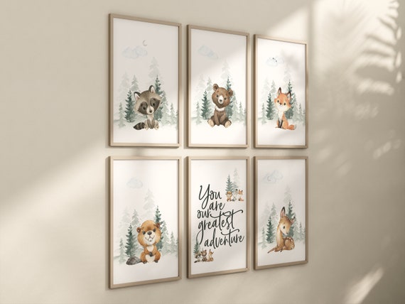 Nursery wall art animals, Woodland animals, animal nursery decor, woodland nursery prints, woodland prints for nursery, tree nursery print