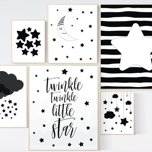 Black and White Nursery Prints Baby Room Decor Gender Etsy