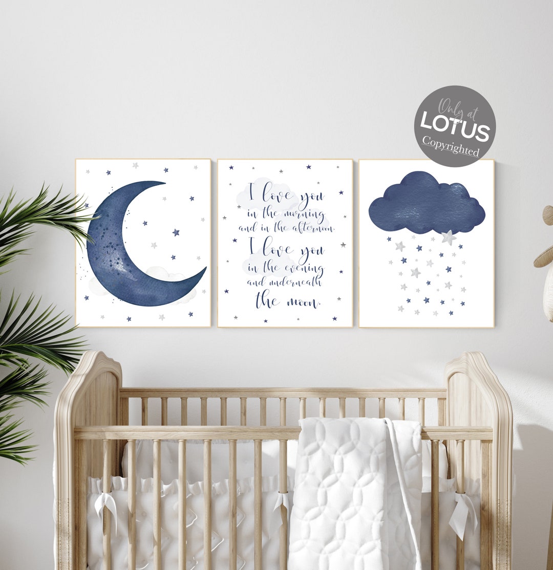 Nursery Decor Boy Navy Blue, Nursery Wall Art Boy, Navy Nursery Decor
