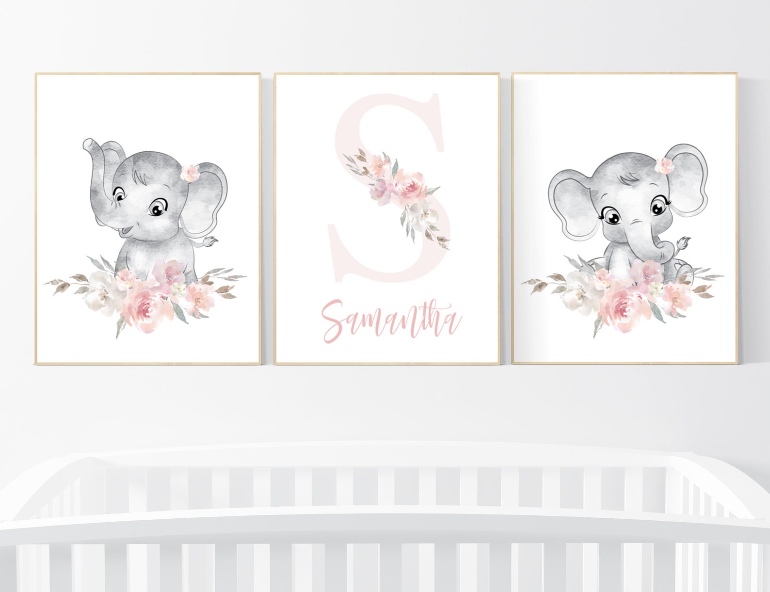 Nursery Decor Girl Boho Elephant Nursery Wall Art Nursery Etsy