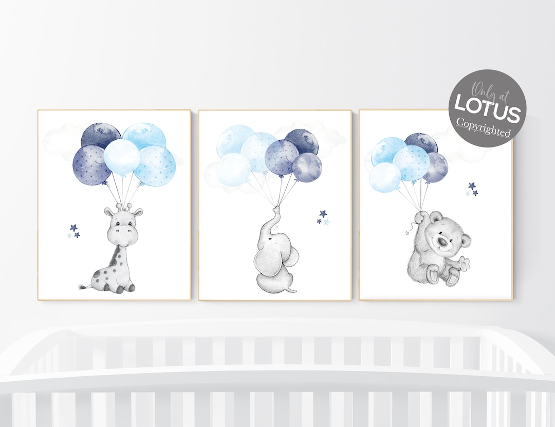 Nursery Decor Boy, Blue and Gray Nursery, Navy Blue Nursery, Blue ...