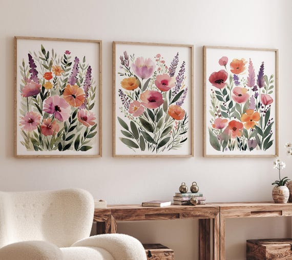 Boho Nursery wall art, Wildflower Nursery Decor, Floral Nursery, Girl Nursery Decor, vintage flower nursery, Botanical Print, home decor