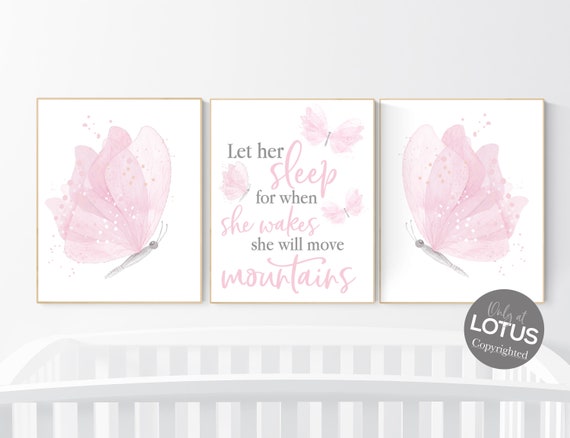 Nursery decor girl butterflies, Butterfly Nursery Art, Girl Nursery Art, Butterfly Nursery Decor for Baby Girl, Butterfly Art, light pink