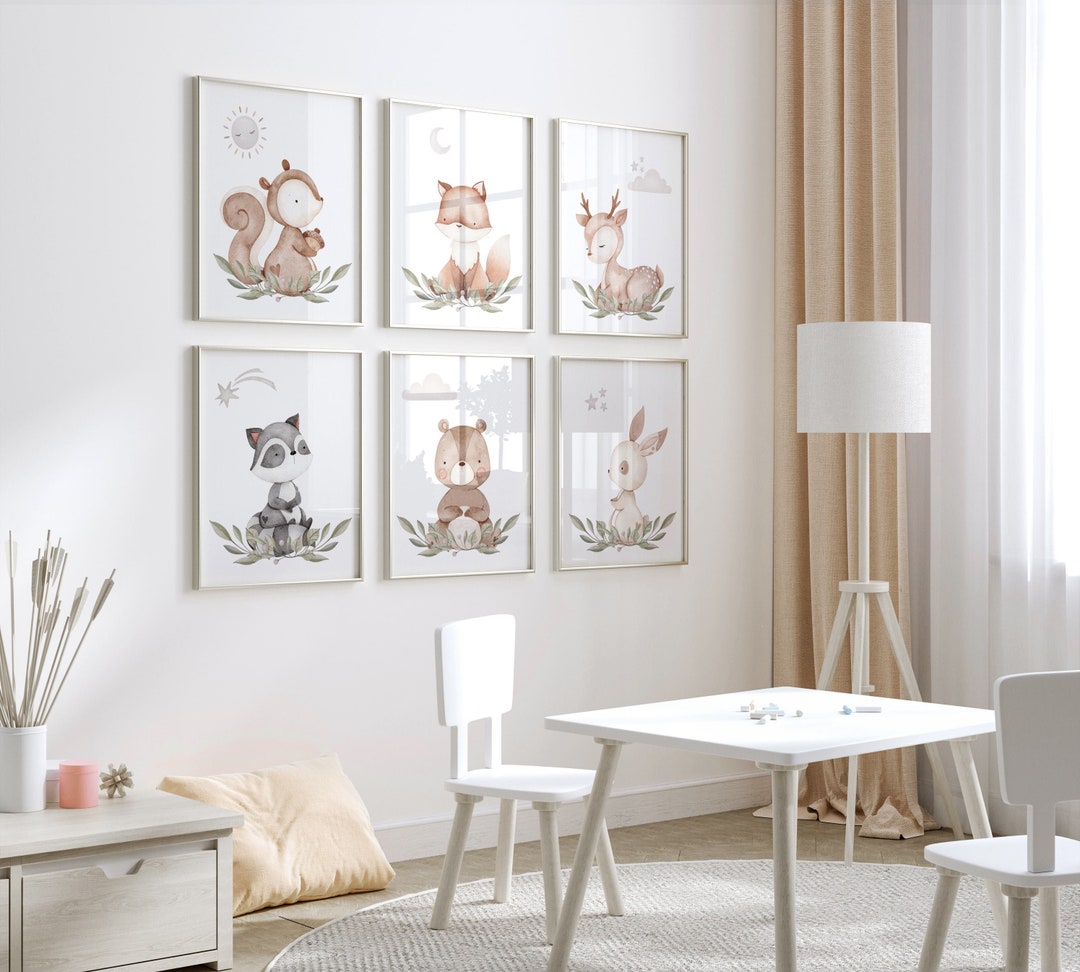 Woodland Nursery Decor, Animal Prints, Jungle Animals, Woodland Nursery