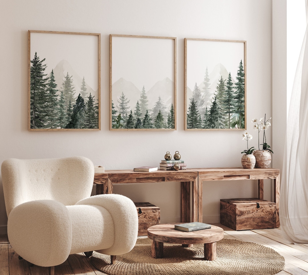 Nursery Decor Mountain, Nursery Wall Art, Tree Nursery, Adventure Theme