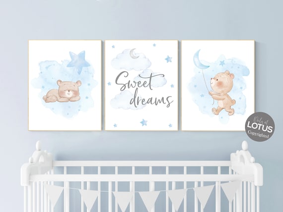 Nursery decor bear, nursery decor boy, bear nursery print, teddy bear decor, boy nursery wall decor, boy nursery ideas