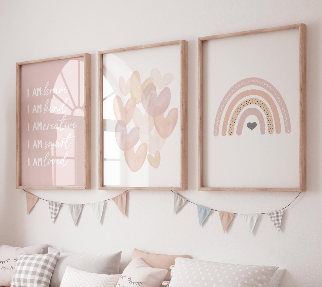 Rainbow Heart Nursery Print: Boho Baby Girl Room Decor - Etsy