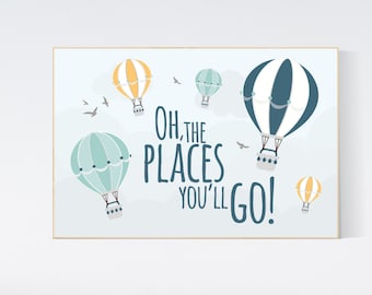 Hot Air Balloon Nursery Print: Adventure Travel Theme