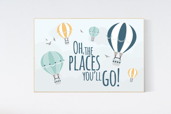 Hot air balloon nursery, gender neutral, travel theme nursery, adventure nursery, hot air balloons, nursery prints, nursery wall art