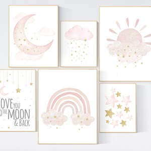 Nursery decor girl, Nursery prints rainbow, blush Nursery decor girl, blush gold nursery wall art, blush pink, nursery wall decor girl