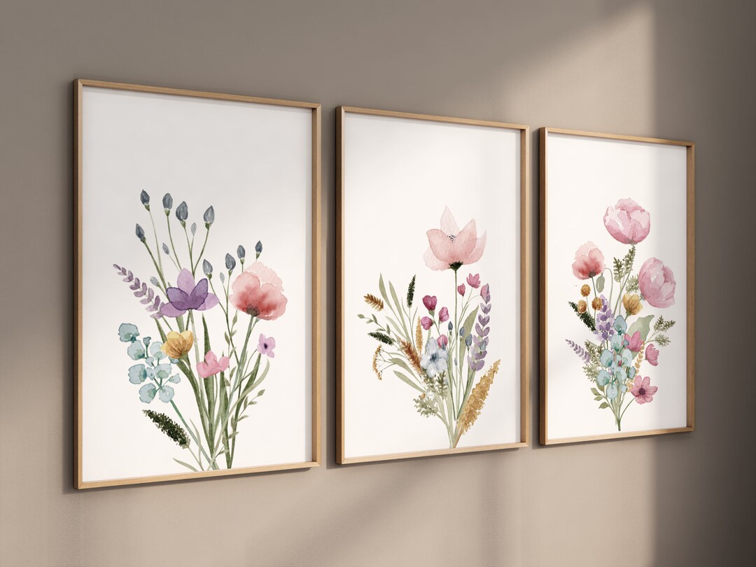 Boho Nursery Wall Art, Wildflower Nursery Decor, Floral Nursery, Girl ...