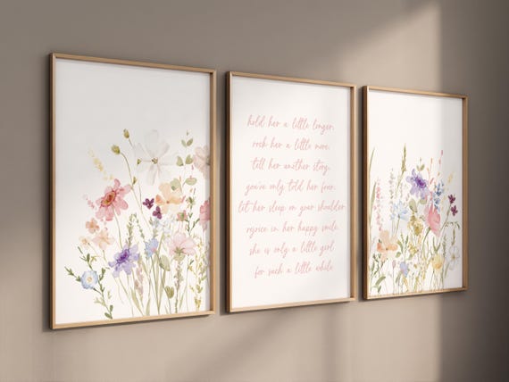 Wildflower Nursery Print: Pastel Botanical Watercolor Art