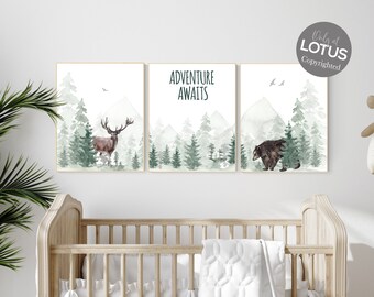 Woodland Nursery Decor: Mountain Adventure Art Prints