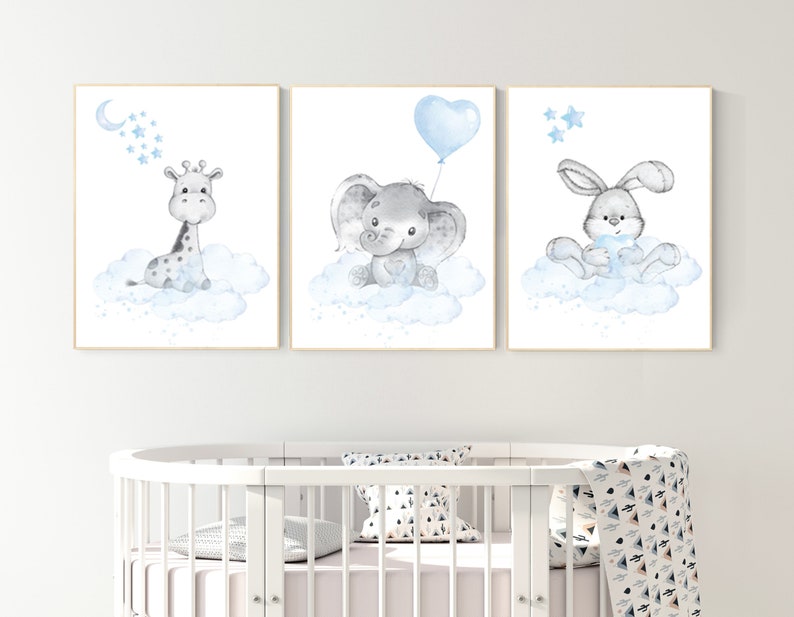 Nursery decor elephant and giraffe animal nursery prints Etsy