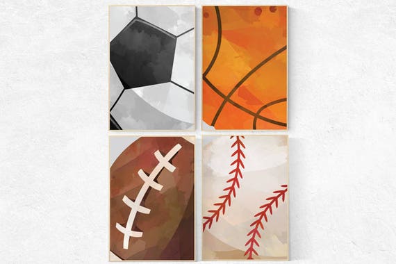 Sports wall art, boys room decor sports, Nursery decor boys sports, sports nursery, Football, Baseball, Soccer, Basketball, sports prints