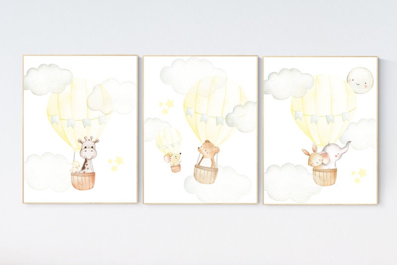 Hot Air Balloon Nursery Decor Animals Wall Art - Hot Air Balloon Nursery Wall Art Hot Air Balloon Nursery Decor Animals Wall Art - Hot Air Balloon Nursery Wall Art