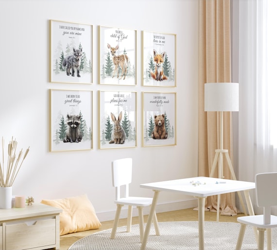 Woodland Animal Prints, animal prints, Forest Animal, Woodland Animal Prints, safari animals, verse prints, christian print