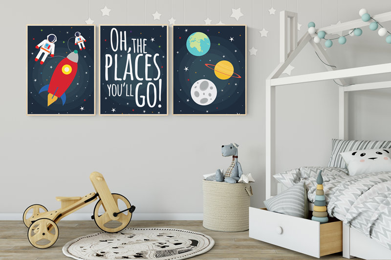 Space nursery decor, Oh the places you'll go, nursery decor boy, outer