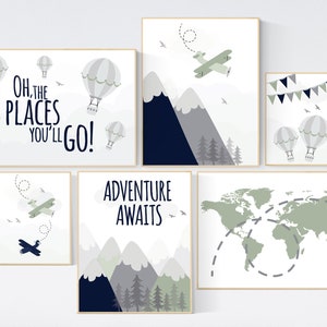 Decoração de berçário de aventura, decoração de berçário menino aventura, decoração de berçário menino avião, mapa-múndi berçário, aventura espera, oh os lugares