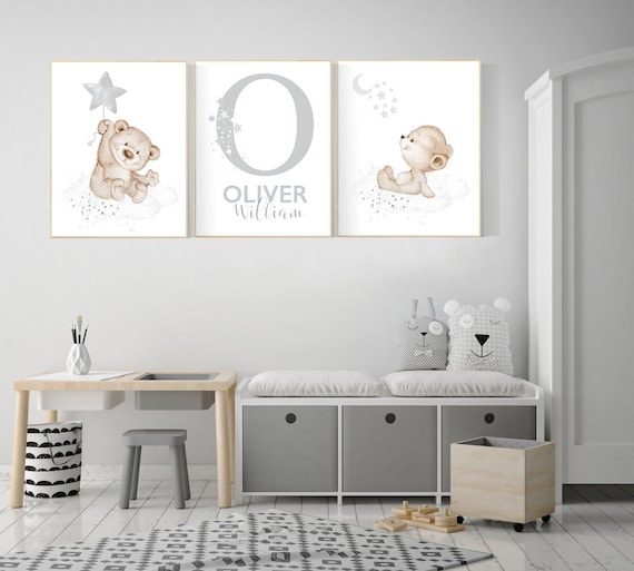 Teddy Bear Nursery Print: Gender Neutral Decor (frame NOT Included