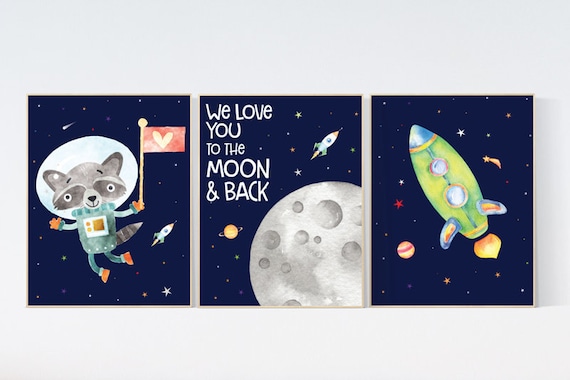 Space wall art nursery, Nursery decor boy space, Space wall art, animal prints, gender neutral, space nursery theme, outer space nursery art