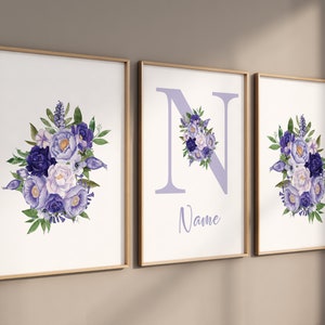 Purple flower nursery decor, Nursery decor girl purple, nursery decor girl flower, lavender nursery, lilac nursery, girls room decor purple