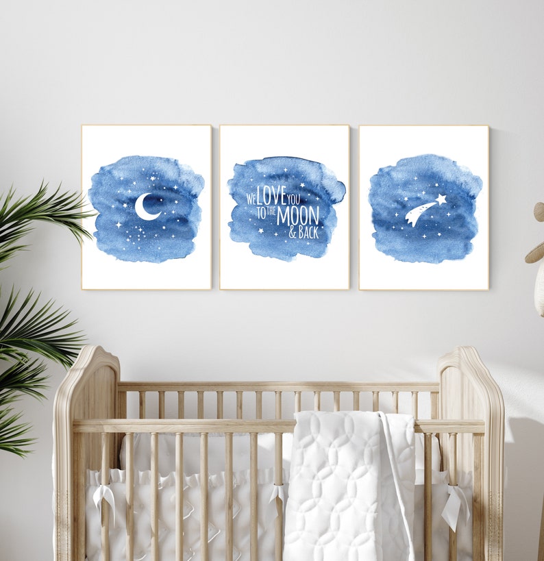 Nursery Decor Boy Navy Blue Nursery Wall Art Boy Navy Etsy