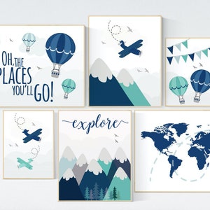 Decoração de berçário de aventura, decoração de berçário menino aventura, decoração de berçário menino avião, mapa-múndi berçário, aventura espera, oh os lugares