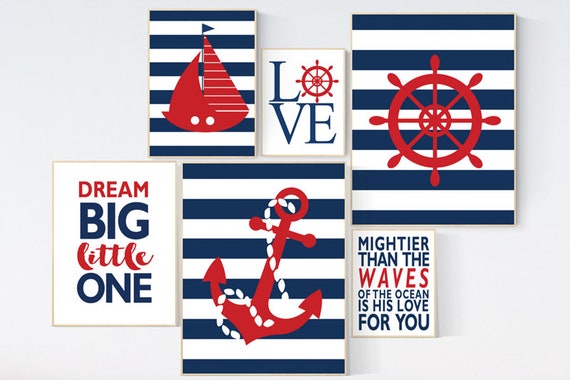 Nautical boy nursery, nursery decor boy nautical baby room, navy red nursery, navy and red nursery, nautical nursery wall decor navy nursery