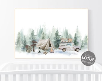 Camping Nursery Print: Woodland Adventure Decor