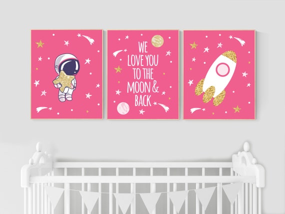 girl space themed nursery