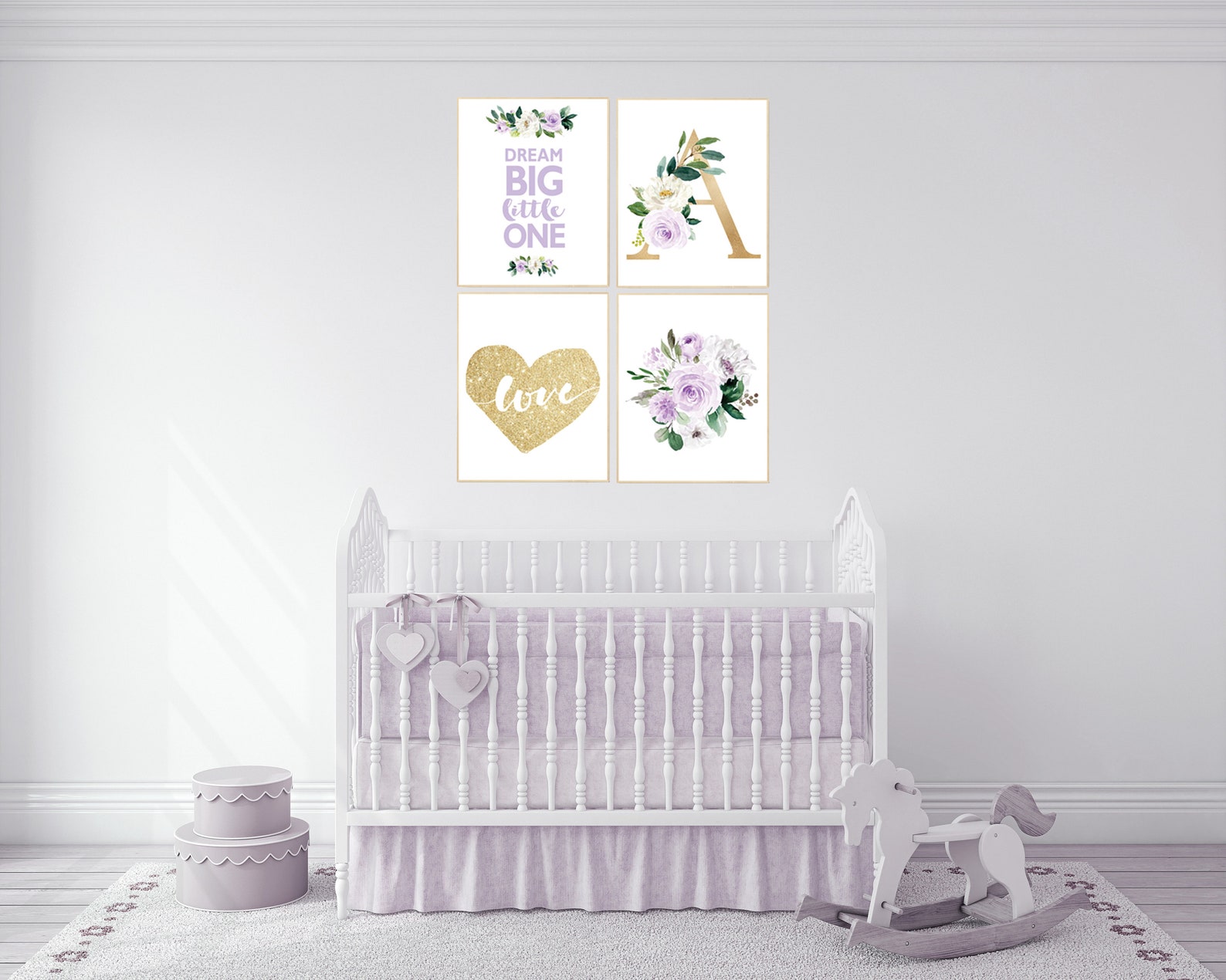 Nursery Decor Purple Floral Nursery Flower Nursery Nursery Etsy