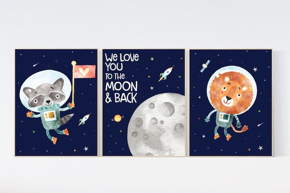 Space wall art nursery, Nursery decor boy space, Space wall art, animal prints, gender neutral, space nursery theme, outer space nursery art