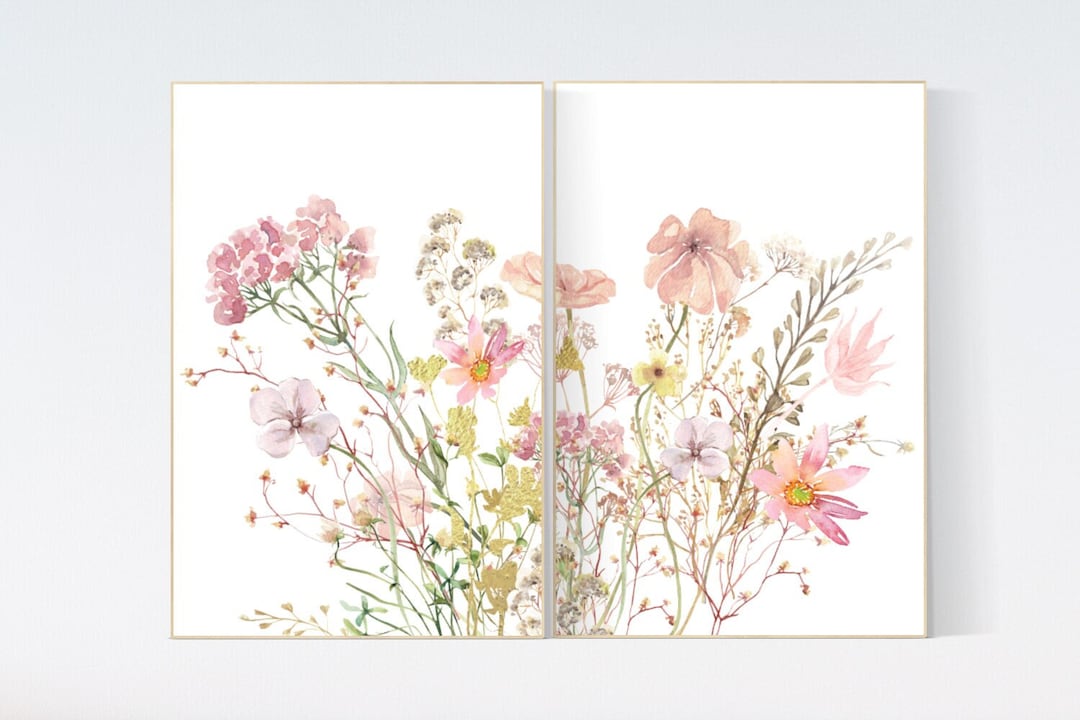 Wildflower Nursery Print: Boho Floral Wall Art - Etsy
